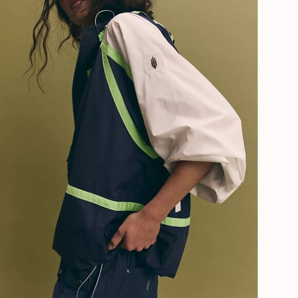 NWT Free People Care FP Like The Wind Logo Jacket in Midnight Navy Combo - Picture 5 of 9